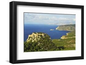 Monolithos Castle and Aegean Sea, Rhodes, Dodecanese, Aegean Sea, Greek Islands, Greece, Europe-Jochen Schlenker-Framed Photographic Print