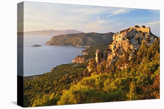 Monolithos Castle and Aegean Sea, Rhodes, Dodecanese, Greek Islands, Greece, Europe-Jochen Schlenker-Stretched Canvas