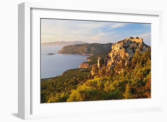 Monolithos Castle and Aegean Sea, Rhodes, Dodecanese, Greek Islands, Greece, Europe-Jochen Schlenker-Framed Photographic Print