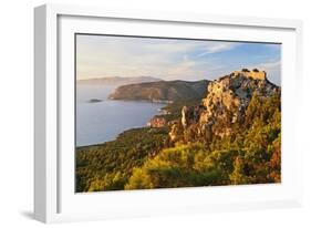 Monolithos Castle and Aegean Sea, Rhodes, Dodecanese, Greek Islands, Greece, Europe-Jochen Schlenker-Framed Photographic Print