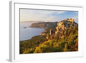 Monolithos Castle and Aegean Sea, Rhodes, Dodecanese, Greek Islands, Greece, Europe-Jochen Schlenker-Framed Photographic Print