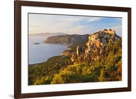 Monolithos Castle and Aegean Sea, Rhodes, Dodecanese, Greek Islands, Greece, Europe-Jochen Schlenker-Framed Photographic Print