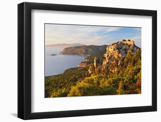 Monolithos Castle and Aegean Sea, Rhodes, Dodecanese, Greek Islands, Greece, Europe-Jochen Schlenker-Framed Premium Photographic Print