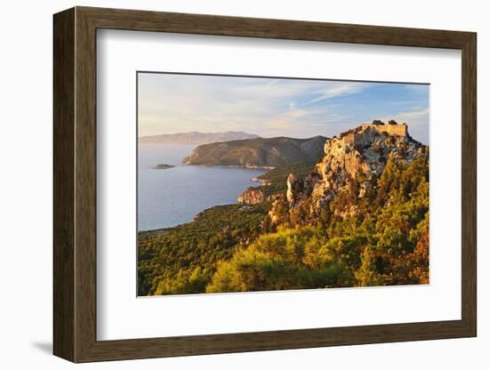 Monolithos Castle and Aegean Sea, Rhodes, Dodecanese, Greek Islands, Greece, Europe-Jochen Schlenker-Framed Photographic Print