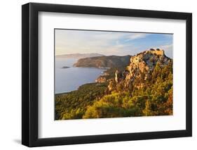 Monolithos Castle and Aegean Sea, Rhodes, Dodecanese, Greek Islands, Greece, Europe-Jochen Schlenker-Framed Photographic Print