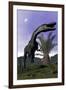 Monolophosaurus Dinosaur Roaring Next to Cycadeoidea Plant-Stocktrek Images-Framed Art Print