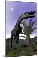 Monolophosaurus Dinosaur Roaring Next to Cycadeoidea Plant-Stocktrek Images-Mounted Art Print