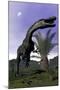 Monolophosaurus Dinosaur Roaring Next to Cycadeoidea Plant-Stocktrek Images-Mounted Art Print