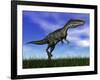 Monolophosaurus Dinosaur Walking in the Grass-null-Framed Art Print