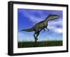 Monolophosaurus Dinosaur Walking in the Grass-null-Framed Art Print