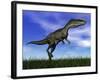 Monolophosaurus Dinosaur Walking in the Grass-null-Framed Art Print