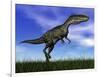 Monolophosaurus Dinosaur Walking in the Grass-null-Framed Art Print