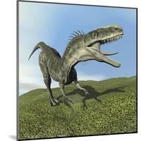 Monolophosaurus Dinosaur-null-Mounted Art Print