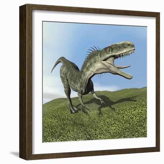 Monolophosaurus Dinosaur-null-Framed Art Print