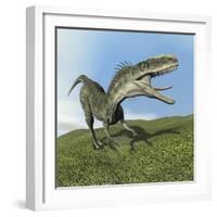 Monolophosaurus Dinosaur-null-Framed Art Print