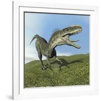 Monolophosaurus Dinosaur-null-Framed Art Print