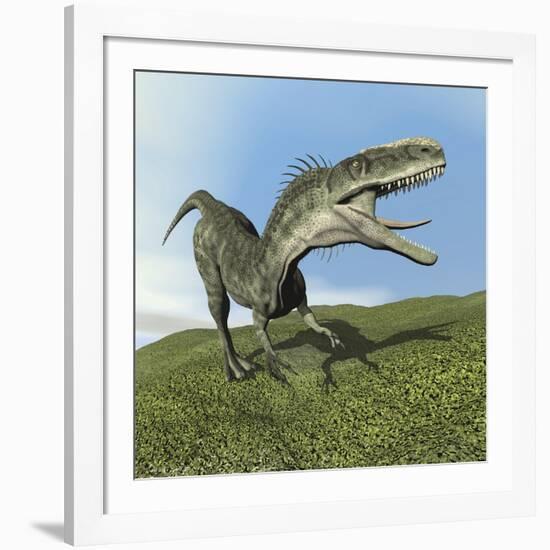 Monolophosaurus Dinosaur-null-Framed Art Print