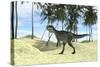 Monolophosaurus Walking in a Tropical Environment-null-Stretched Canvas