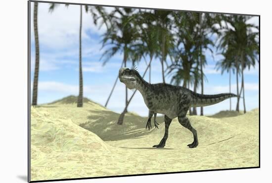Monolophosaurus Walking in a Tropical Environment-null-Mounted Art Print