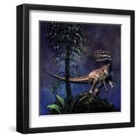 Monolophosaurus Was a Theropod Dinosaur from the Middle Jurassic Period-null-Framed Art Print