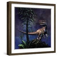 Monolophosaurus Was a Theropod Dinosaur from the Middle Jurassic Period-null-Framed Art Print