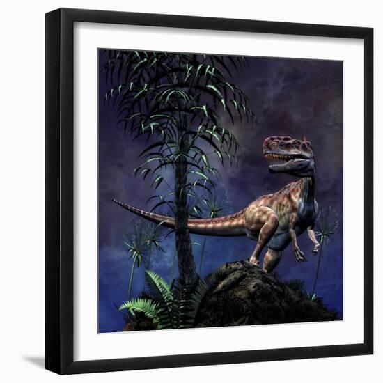 Monolophosaurus Was a Theropod Dinosaur from the Middle Jurassic Period-null-Framed Art Print