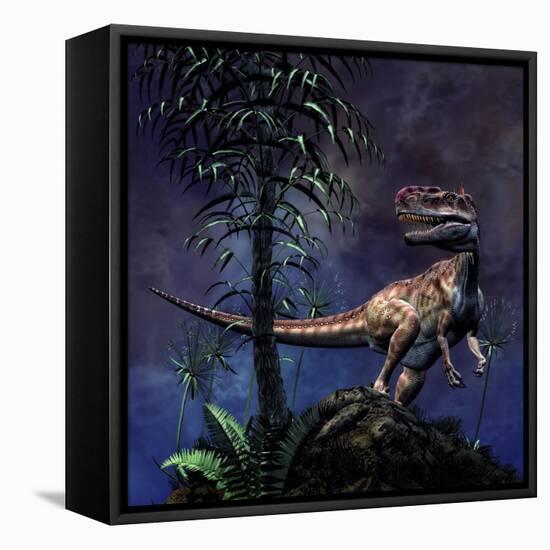 Monolophosaurus Was a Theropod Dinosaur from the Middle Jurassic Period-null-Framed Stretched Canvas