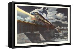 Monon's Lew Wallace, Train Crossing Bridge-null-Framed Stretched Canvas