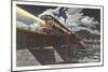 Monon's Lew Wallace, Train Crossing Bridge-null-Mounted Art Print