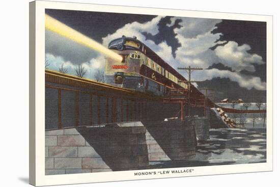 Monon's Lew Wallace, Train Crossing Bridge-null-Stretched Canvas