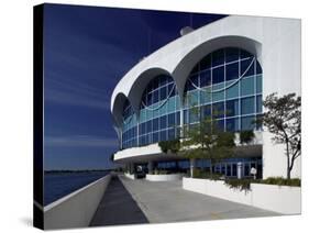 Monona Terrace, Lake Monona, Madison, WI-Walter Bibikow-Stretched Canvas