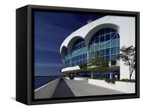 Monona Terrace, Lake Monona, Madison, WI-Walter Bibikow-Framed Stretched Canvas