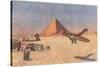 Monoplane Landing by Pyramid and Sphinx-null-Stretched Canvas