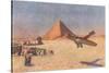 Monoplane Landing by Pyramid and Sphinx-null-Stretched Canvas