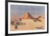 Monoplane Landing by Pyramid and Sphinx-null-Framed Art Print