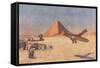 Monoplane Landing by Pyramid and Sphinx-null-Framed Stretched Canvas