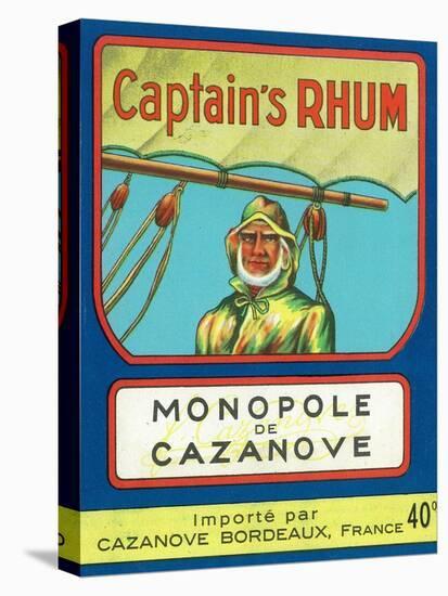 Monopole de Cazanove Captain's Rhum Brand Rum Label-Lantern Press-Stretched Canvas
