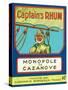 Monopole de Cazanove Captain's Rhum Brand Rum Label-Lantern Press-Stretched Canvas