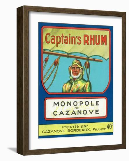 Monopole de Cazanove Captain's Rhum Brand Rum Label-Lantern Press-Framed Art Print