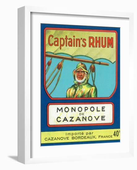 Monopole de Cazanove Captain's Rhum Brand Rum Label-Lantern Press-Framed Art Print