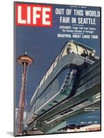 Monorail and Space Needle at World's Fair in Seattle, May 4, 1962-Ralph Crane-Mounted Photographic Print