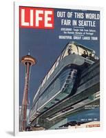 Monorail and Space Needle at World's Fair in Seattle, May 4, 1962-Ralph Crane-Framed Photographic Print