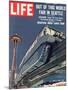 Monorail and Space Needle at World's Fair in Seattle, May 4, 1962-Ralph Crane-Mounted Photographic Print