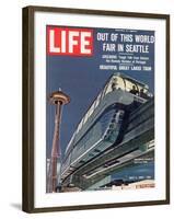 Monorail and Space Needle at World's Fair in Seattle, May 4, 1962-Ralph Crane-Framed Photographic Print