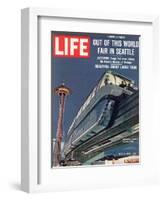 Monorail and Space Needle at World's Fair in Seattle, May 4, 1962-Ralph Crane-Framed Photographic Print