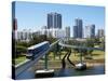 Monorail by Jupiter's Casino, Broadbeach, Gold Coast, Queensland, Australia-David Wall-Stretched Canvas