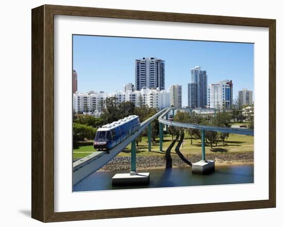 Monorail by Jupiter's Casino, Broadbeach, Gold Coast, Queensland, Australia-David Wall-Framed Photographic Print