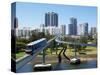 Monorail by Jupiter's Casino, Broadbeach, Gold Coast, Queensland, Australia-David Wall-Stretched Canvas