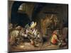 Monos En Una Bodega, 17th Century, Flemish School-David Teniers the Younger-Mounted Giclee Print