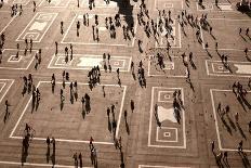 Unrecognizable: People Visible Only as Silhouettes and Shadows in Urban Environment-monotoomono-Photographic Print